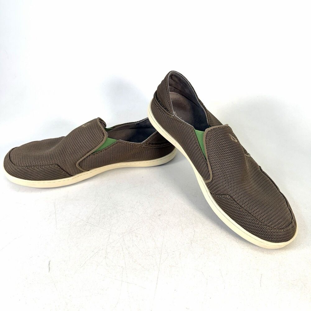 Olukai Nohea Mesh 10188-13AP Mustang Lime Peel Shoes Slip On Men’s Size 10